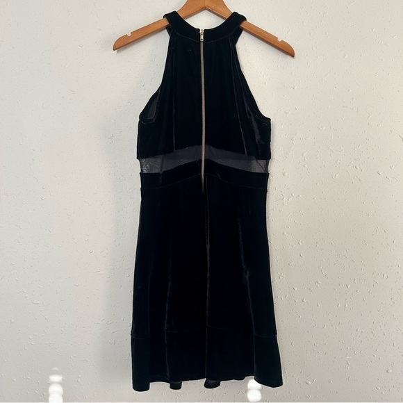 Emerald Sundae Black Velvet Cutout Halter Mini Dress NWOT Large Holiday - Picture 2 of 8